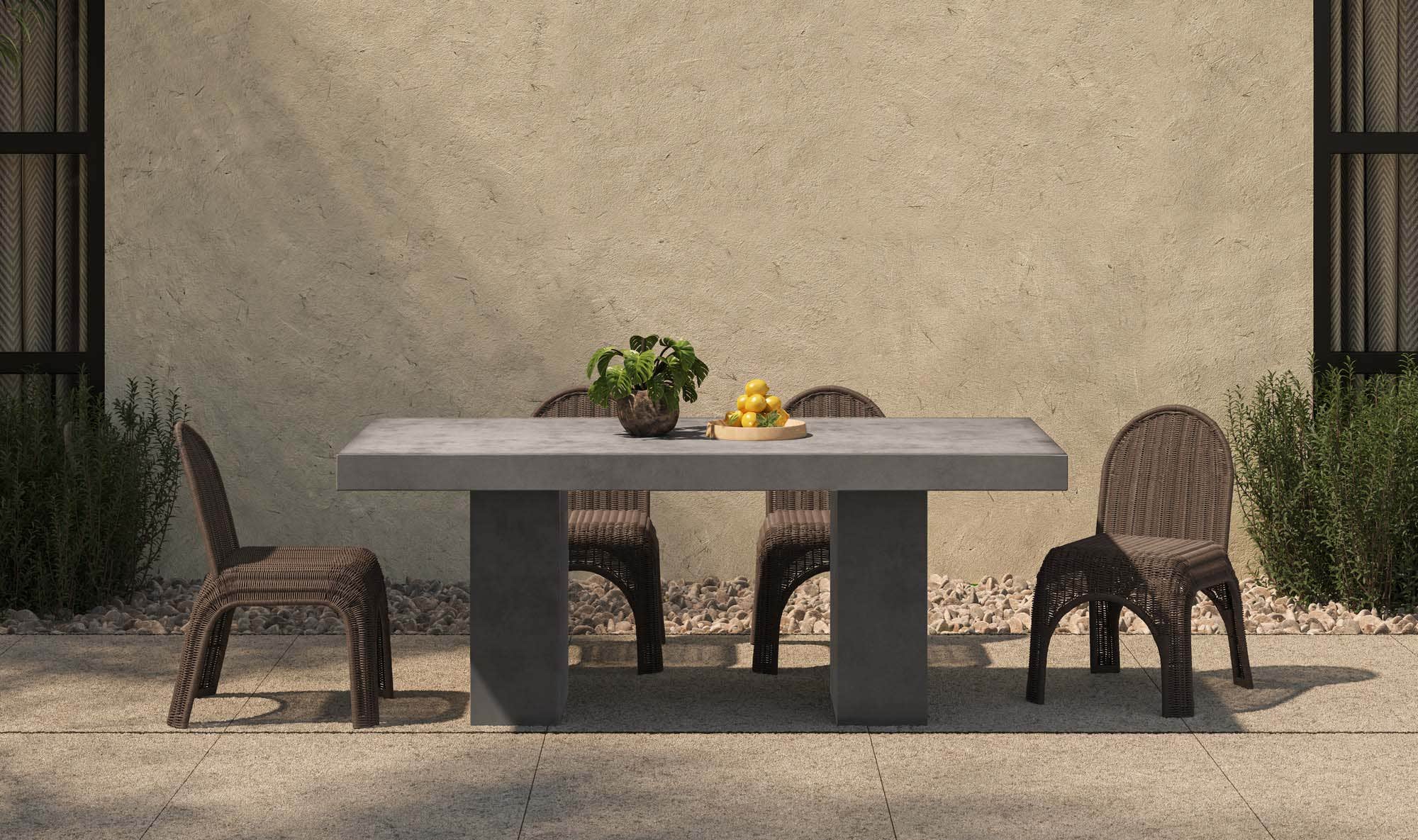 Kendall Outdoor Dining Chair Brown-Set of Two by Moe's Home Collection - view 6
