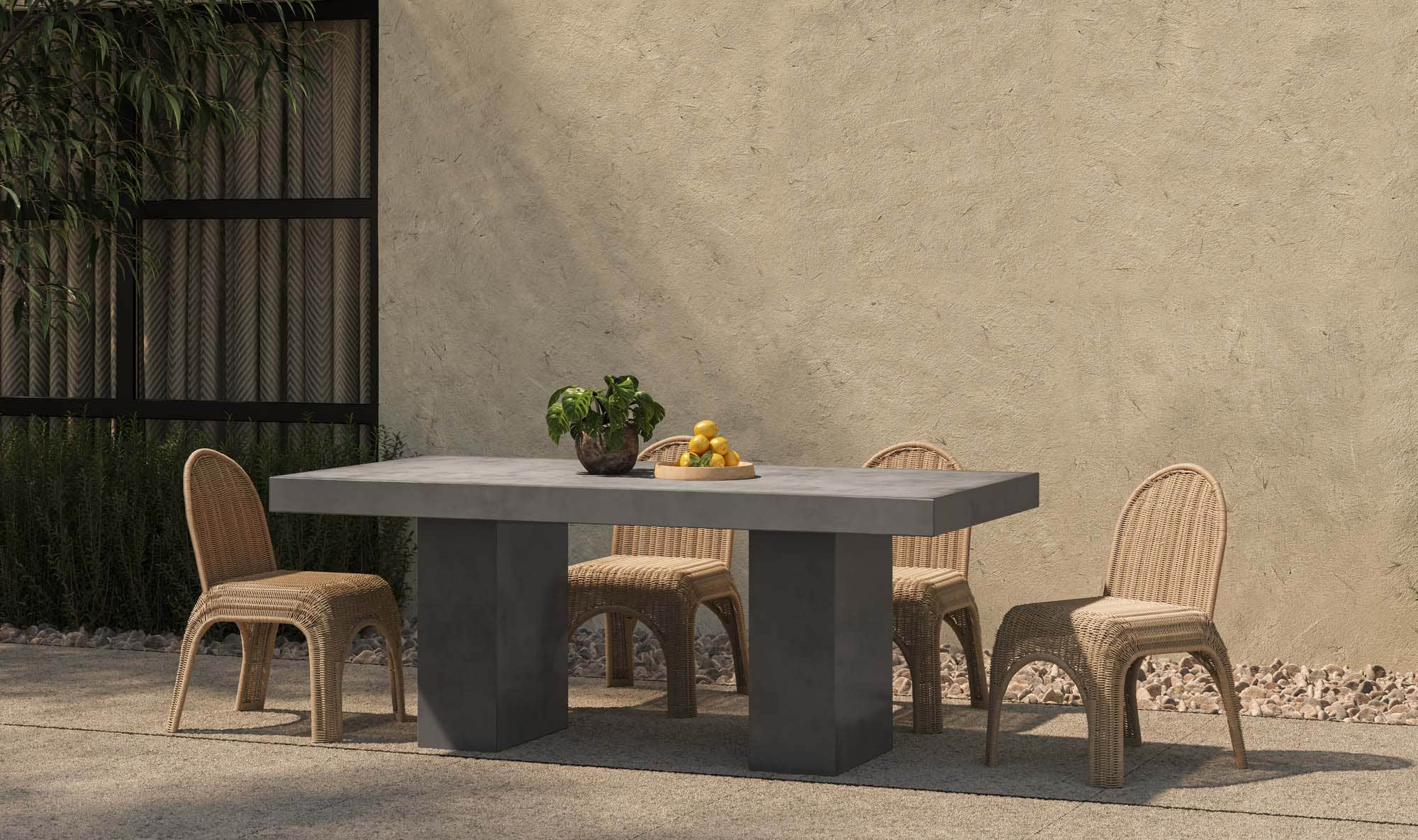 Kendall Outdoor Dining Chair Natural-Set of Two by Moe's Home Collection - view 5
