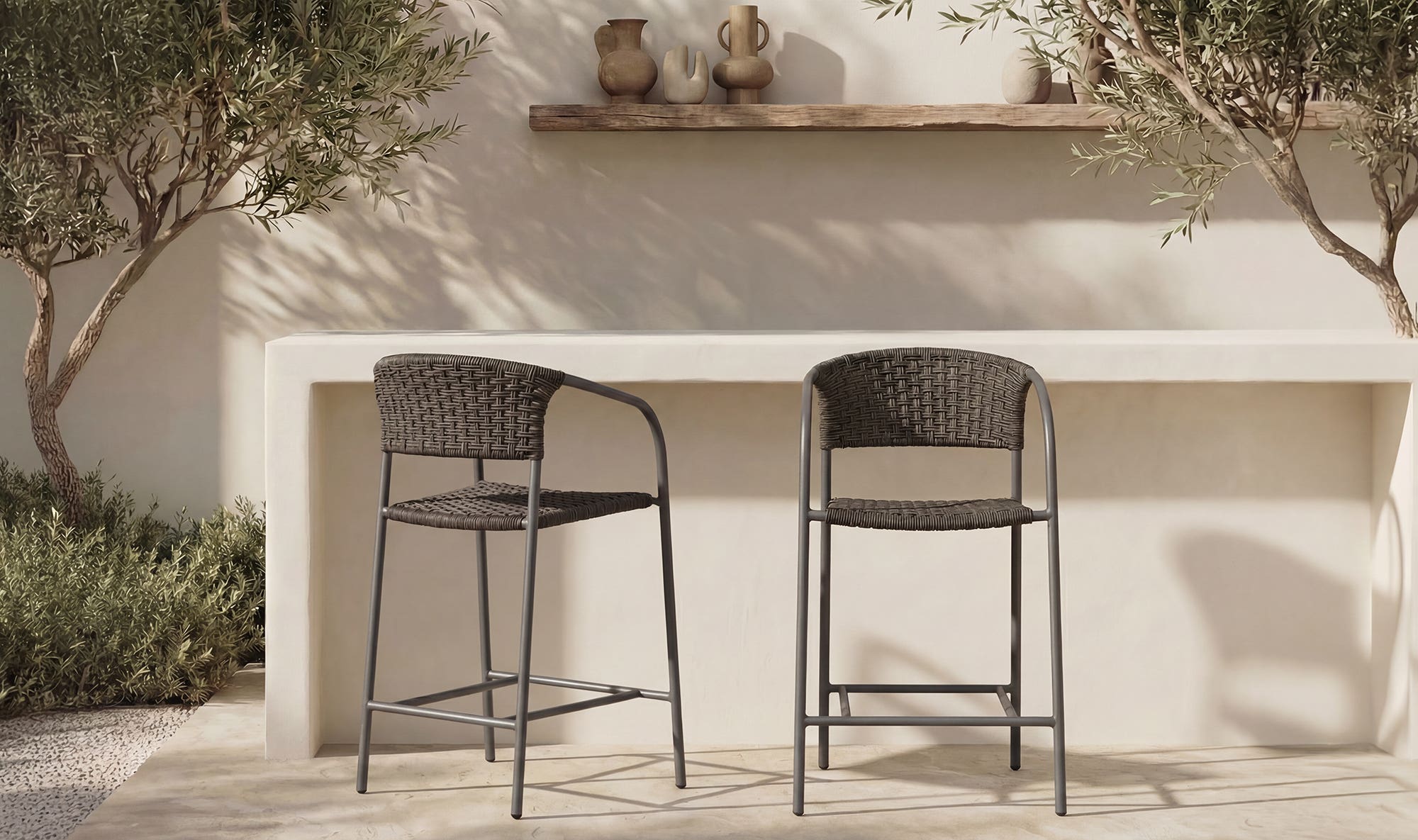 Zola Outdoor Counter Chair Dark Brown by Moe's Home Collection - view 5