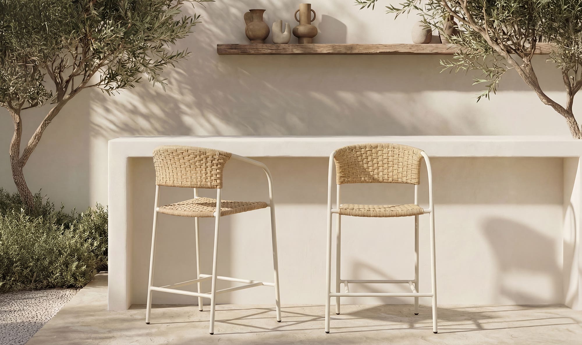 Zola Outdoor Counter Chair Natural by Moe's Home Collection - view 6