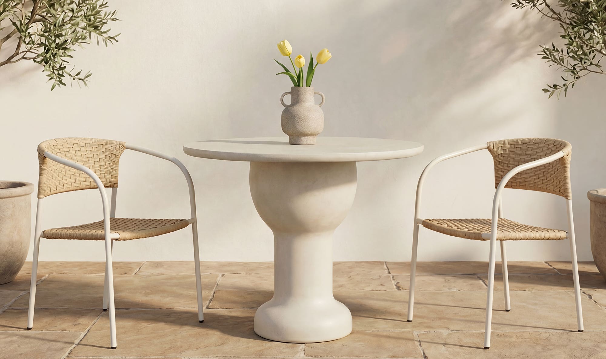 Zola Outdoor Dining Chair Natural-Set Of Two by Moe's Home Collection - view 6