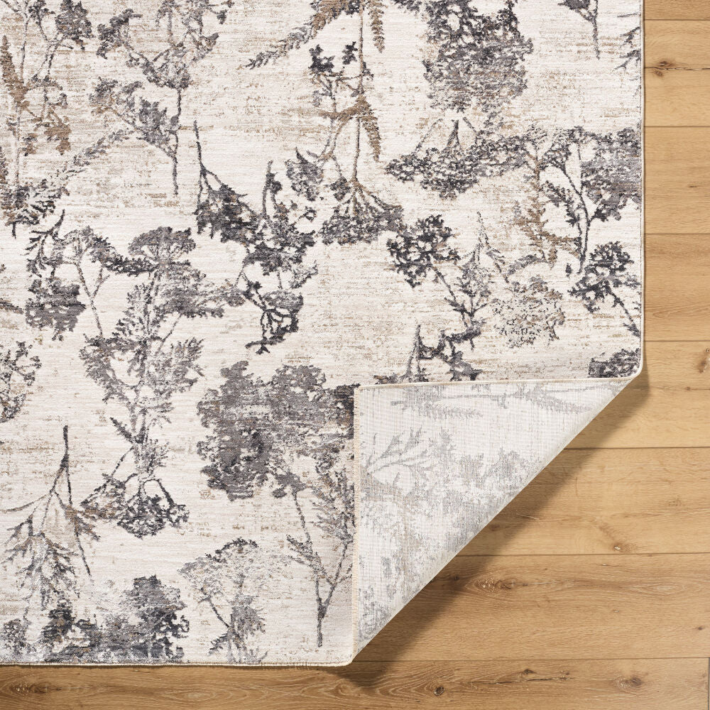 Gakko Charcoal/Tan Machine Woven Rug GKK-2301 - fold
