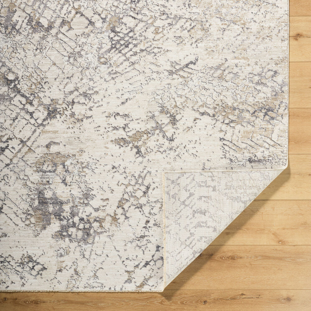 Gakko Charcoal/Tan Machine Woven Rug GKK-2309 - fold