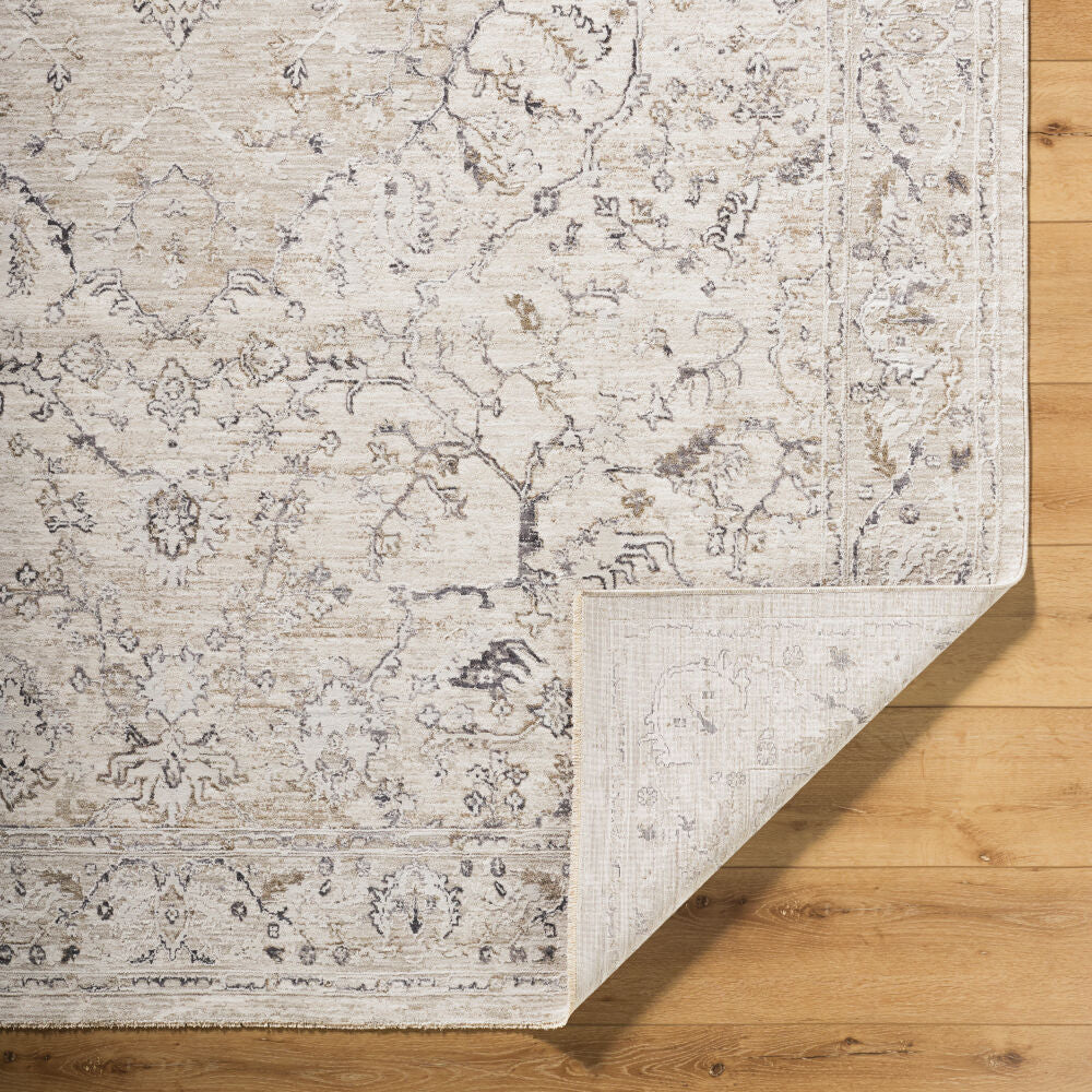 Gakko Charcoal/Tan Machine Woven Rug GKK-2312 - fold
