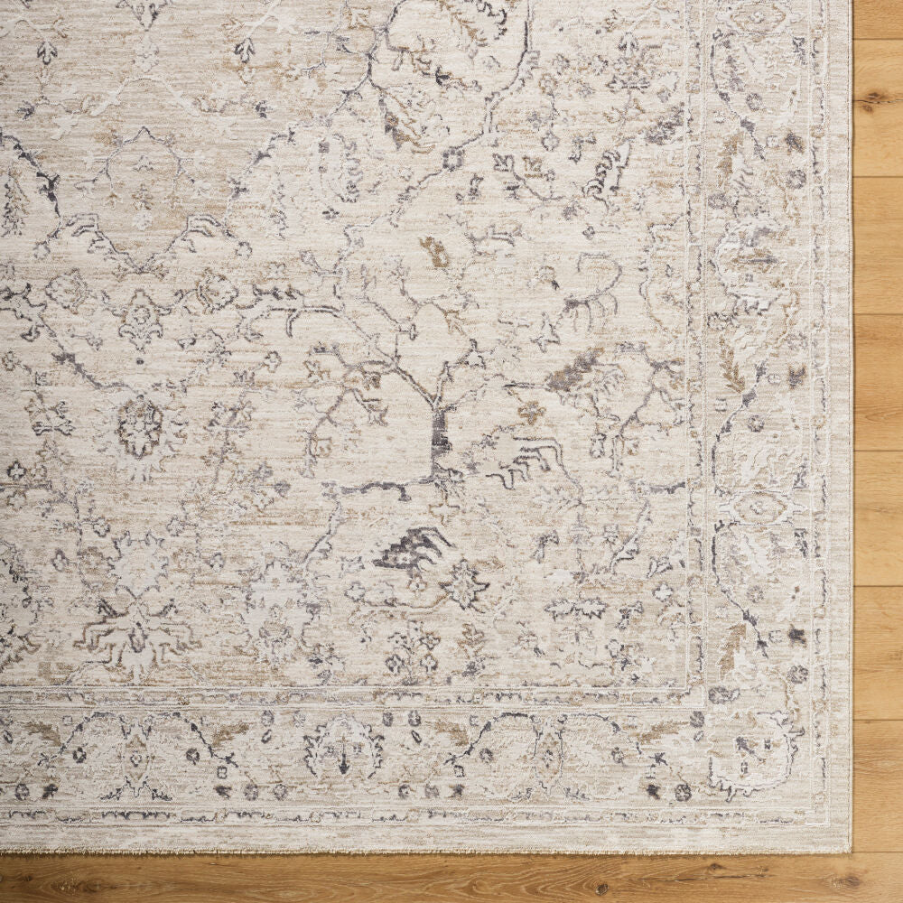 Gakko Charcoal/Tan Machine Woven Rug GKK-2312 - overhead
