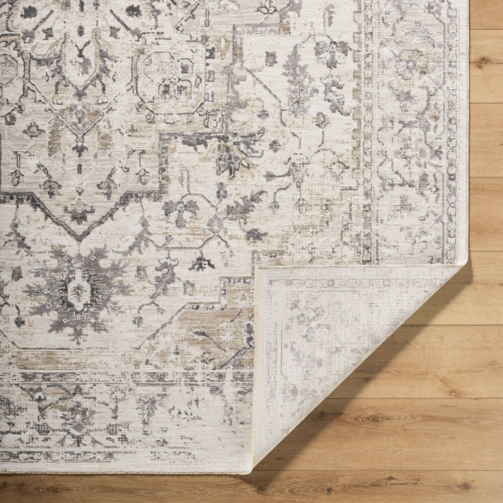 Gakko Charcoal/Tan Machine Woven Rug GKK-2314 - fold