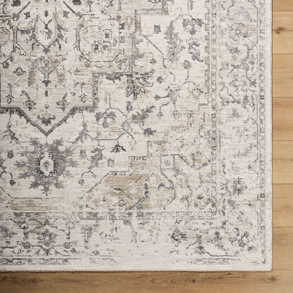 Gakko Charcoal/Tan Machine Woven Rug GKK-2314 - overhead