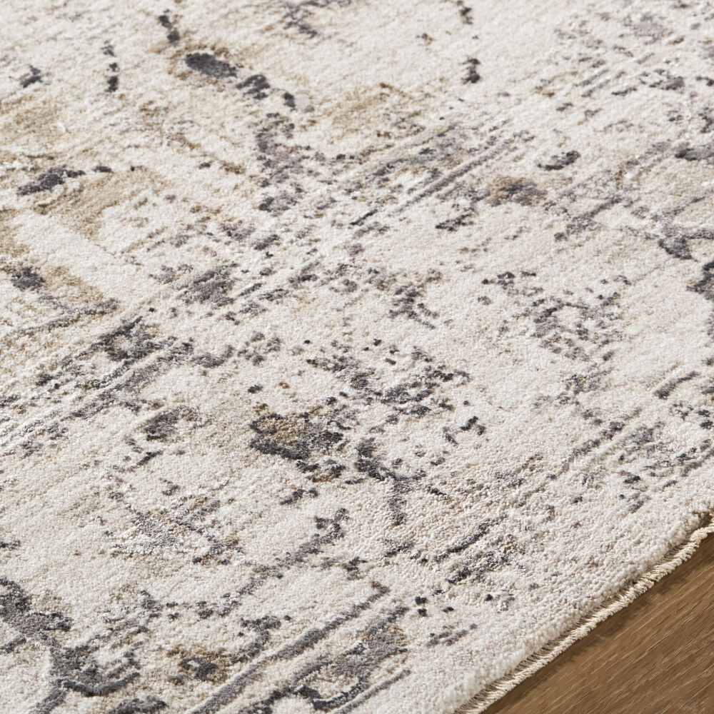 Gakko Charcoal/Tan Machine Woven Rug GKK-2314 - texture