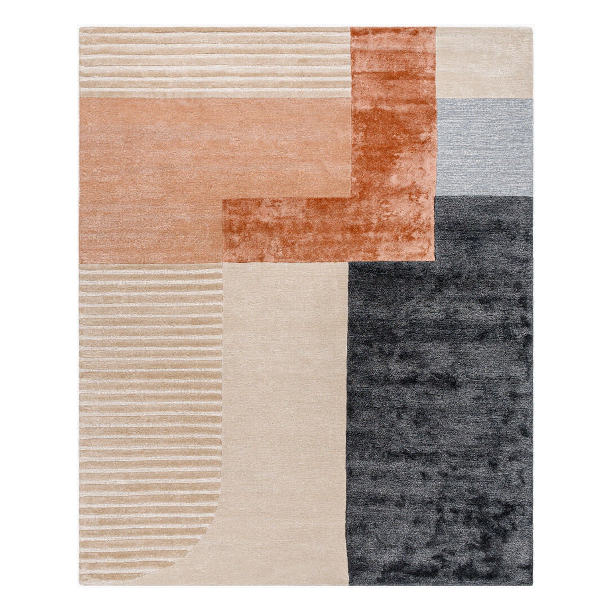 Glasgow Blue/Rust Handmade Rug - 2' x 3'