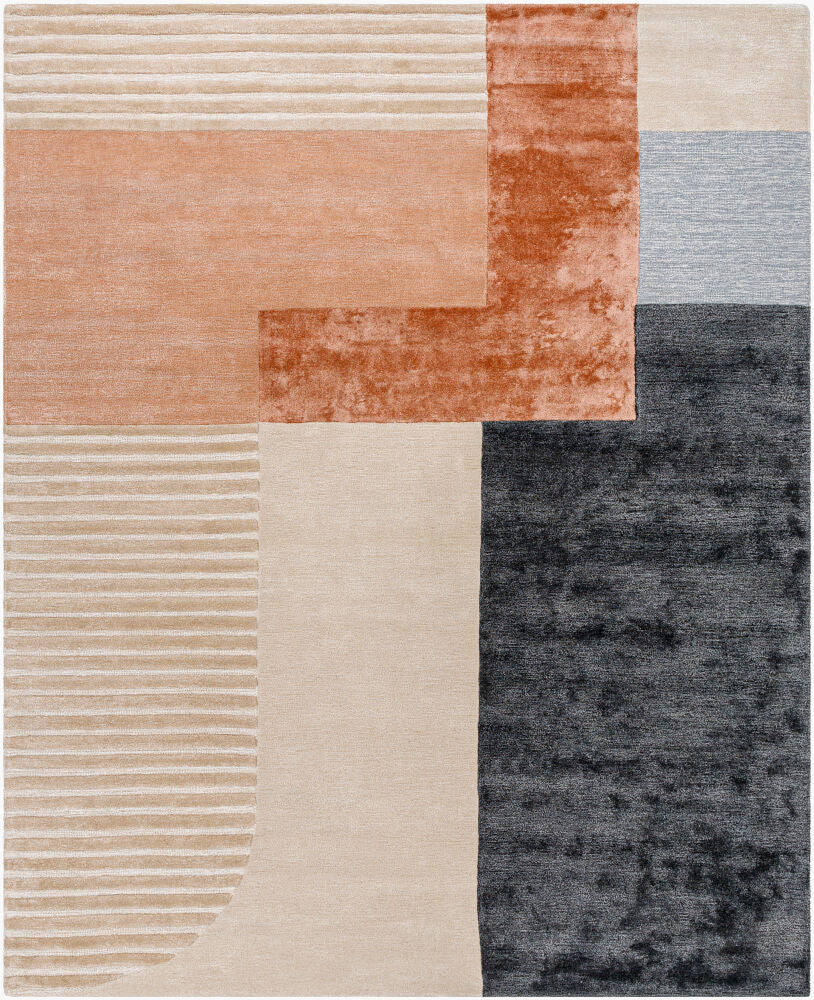 Glasgow Blue/Rust Handmade Rug - 2' x 3'