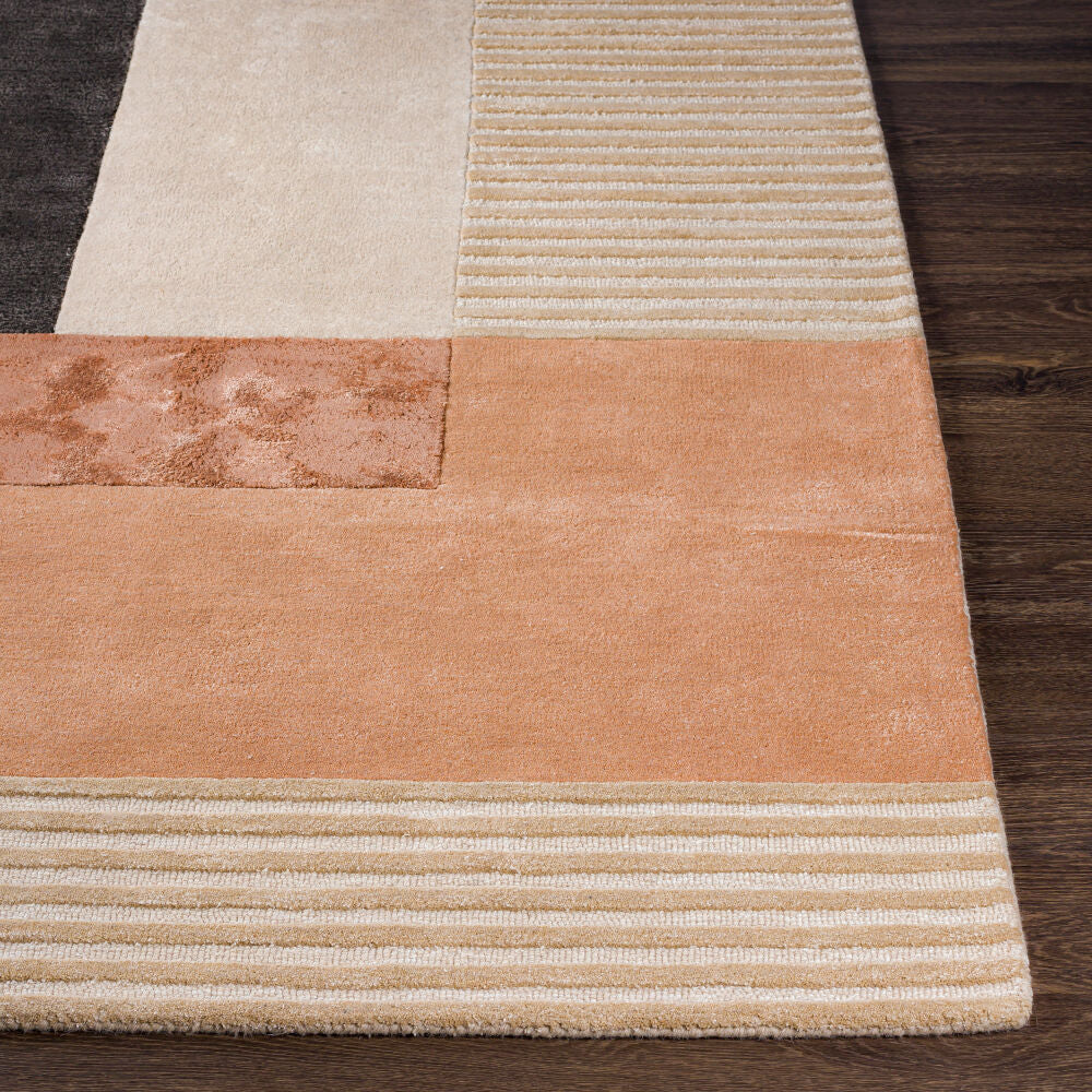Glasgow Blue/Rust Handmade Rug - front