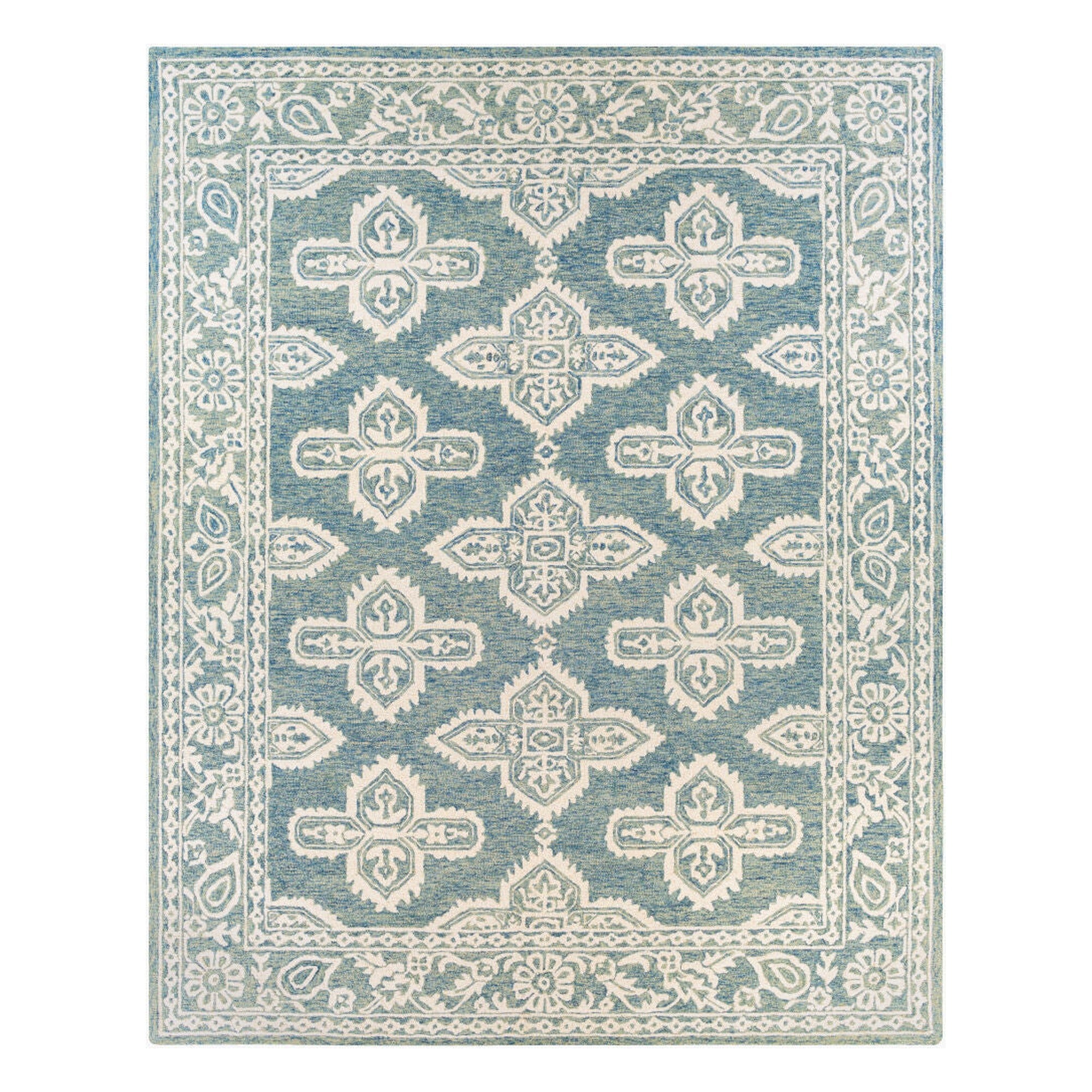Granada Blue/Light Beige Handmade Rug - 2'6" x 10'