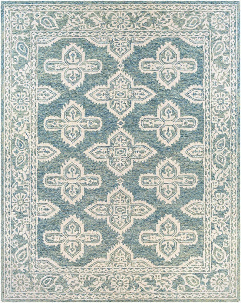 Granada Blue/Light Beige Handmade Rug - 2'6" x 10'