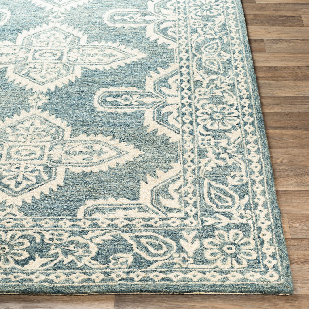 Granada Blue/Light Beige Handmade Rug - front