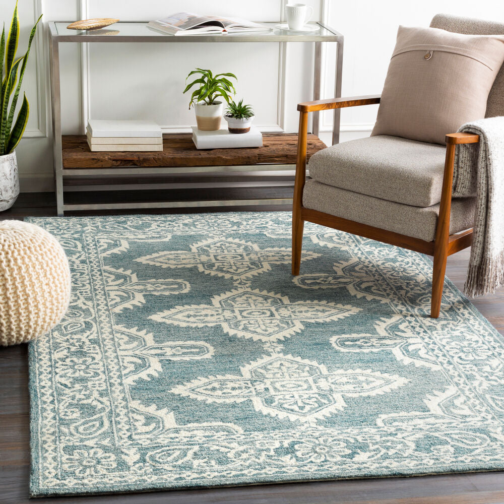 Granada Blue/Light Beige Handmade Rug - roomscene
