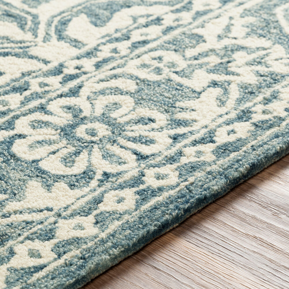Granada Blue/Light Beige Handmade Rug - texture