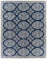 Granada Beige/Navy Handmade Rug GND-2308 - 2'6" x 10'