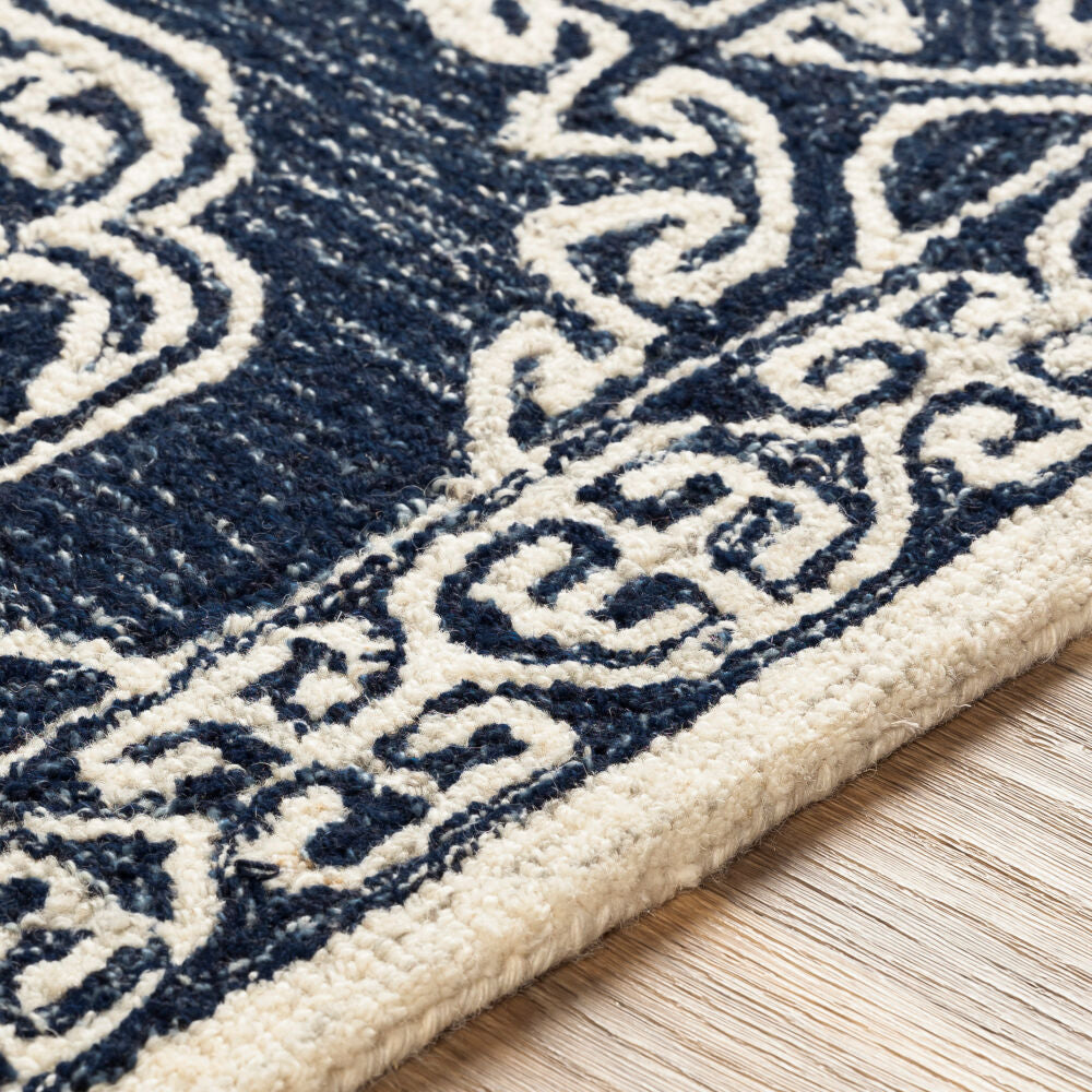 Granada Beige/Navy Handmade Rug GND-2308 - texture