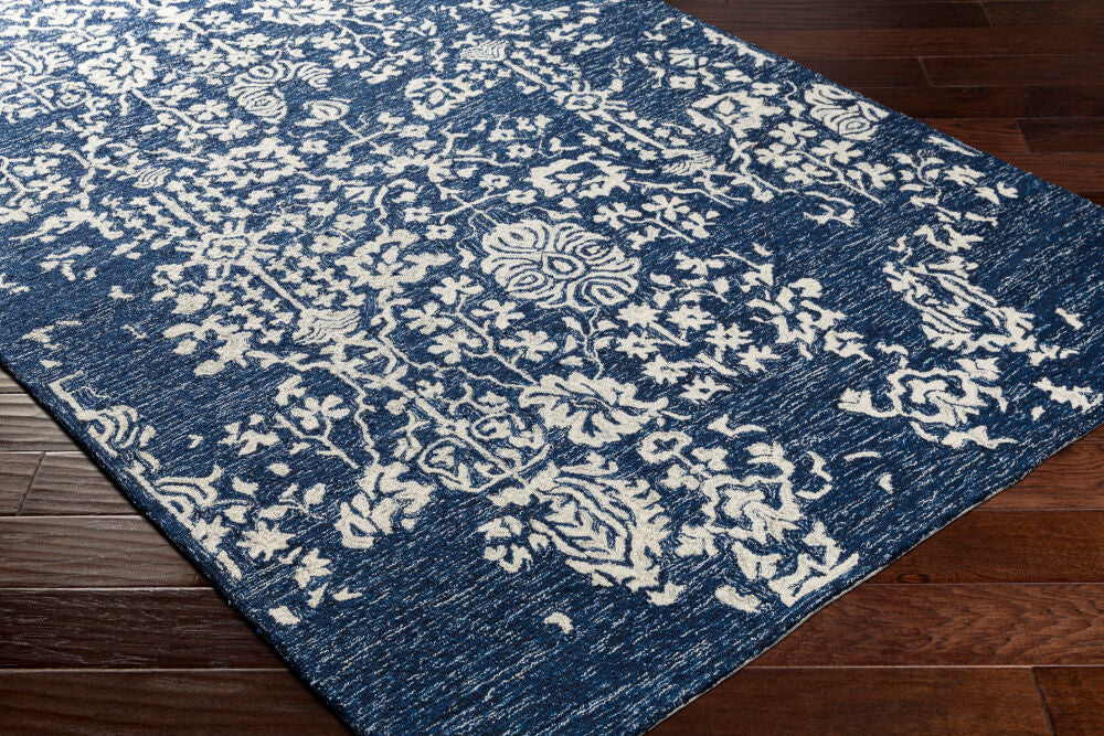 Granada Beige/Navy Handmade Rug GND-2311 - corner