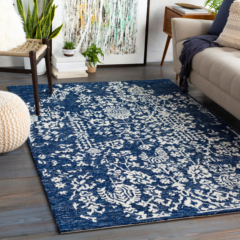 Granada Beige/Navy Handmade Rug GND-2311 - roomscene
