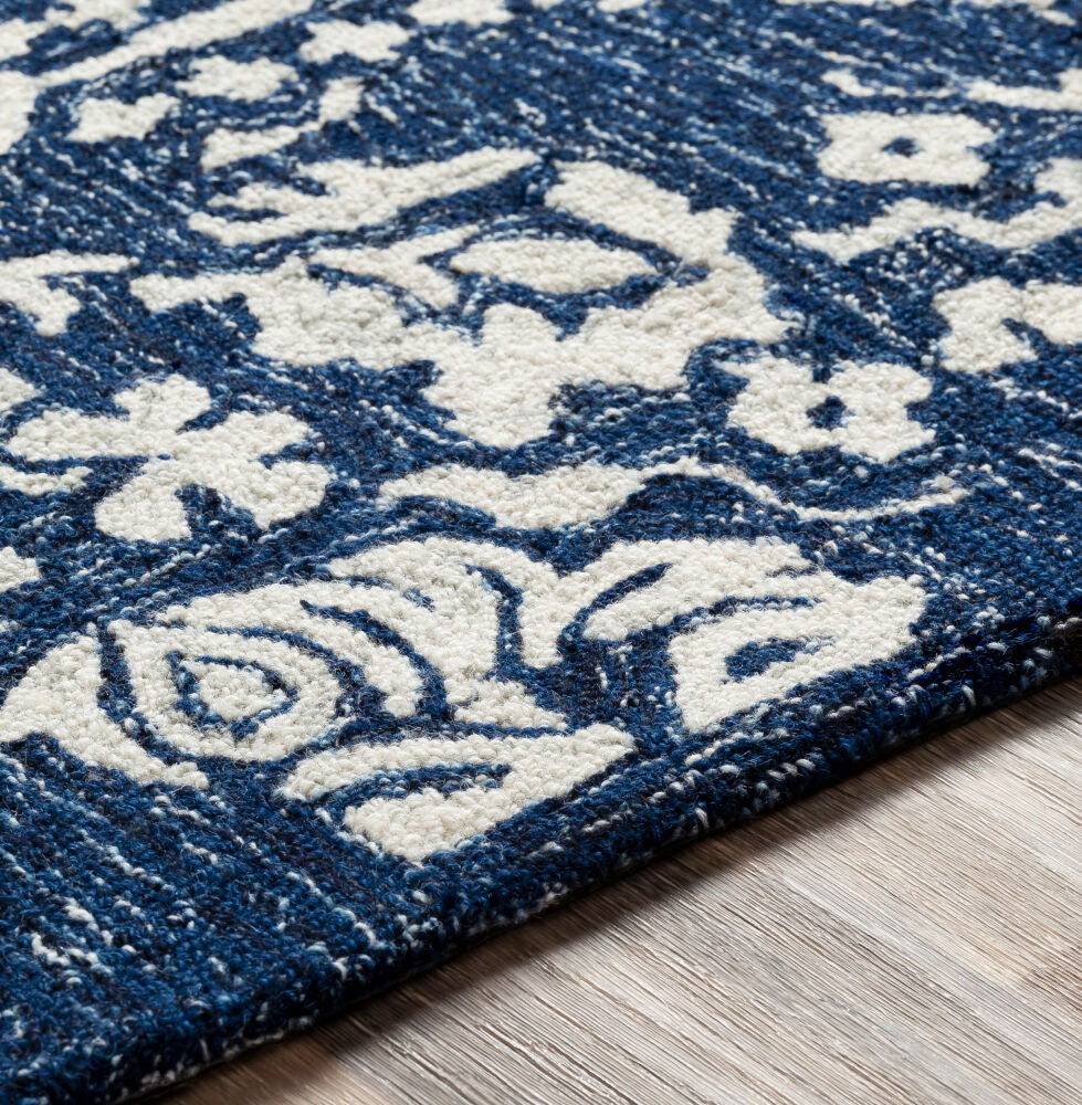 Granada Beige/Navy Handmade Rug GND-2311 - texture