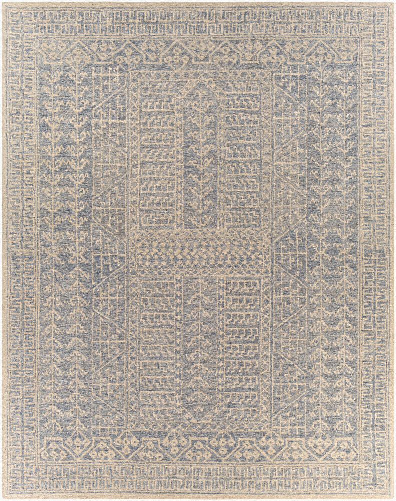 Granada Ivory/Navy Handmade Rug - 2'6" x 10'