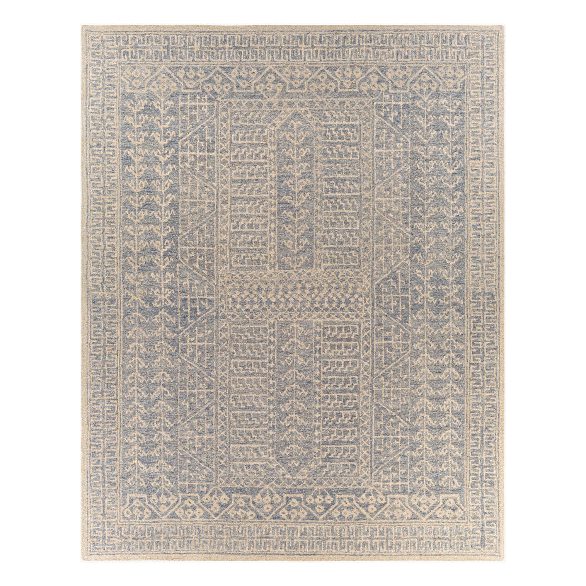 Granada Ivory/Navy Handmade Rug - 2'6" x 10'