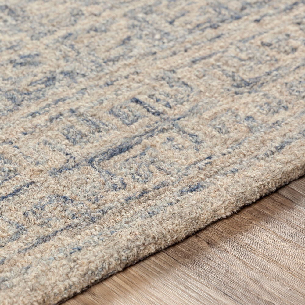 Granada Ivory/Navy Handmade Rug - texture