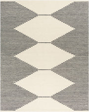 Granada Beige/Black Handmade Rug - 2'6" x 10'