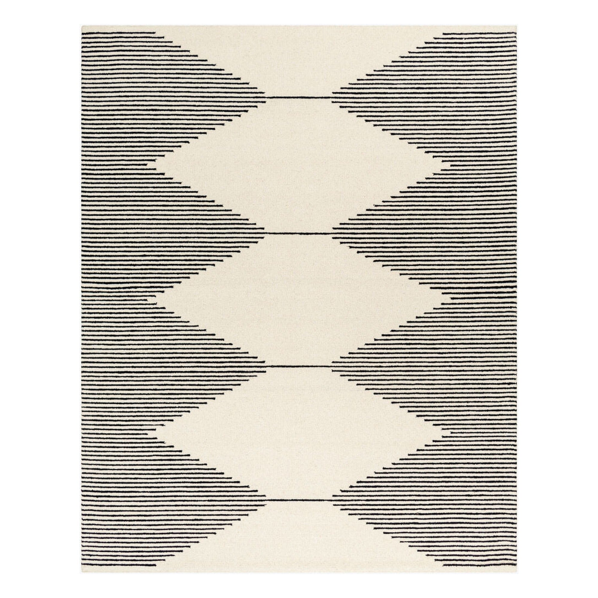 Granada Beige/Black Handmade Rug - 2'6" x 10'