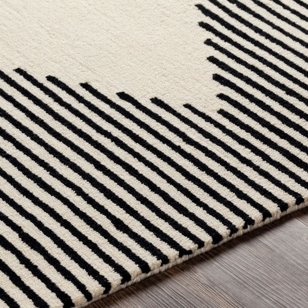 Granada Beige/Black Handmade Rug - texture