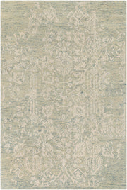 Granada Cream/Teal Handmade Rug - 2' x 3'