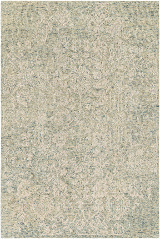 Granada Cream/Teal Handmade Rug - 2' x 3'