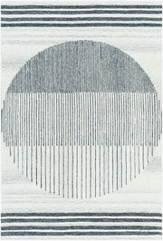 Granada Black/Light Beige Handmade Rug - 2'6" x 10'