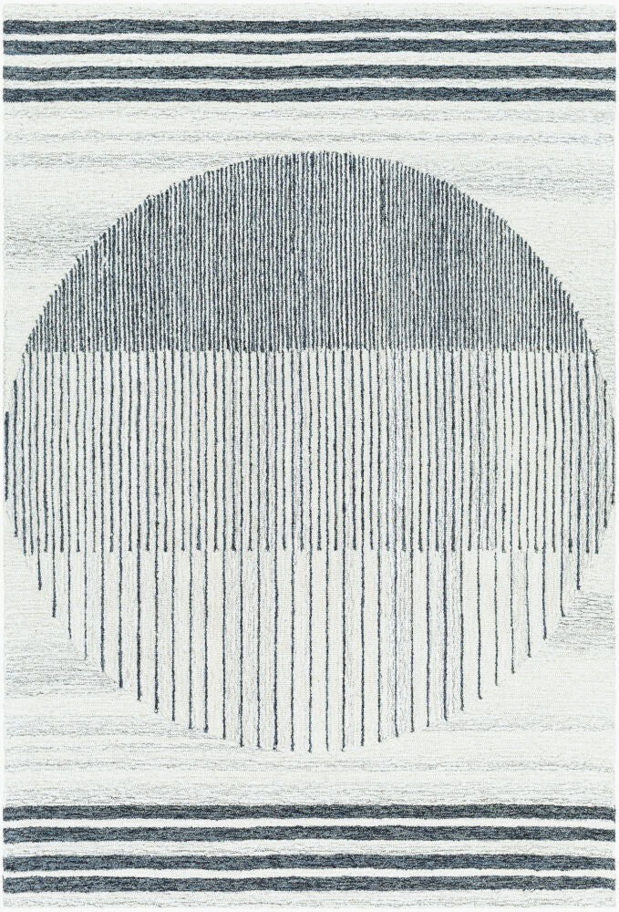 Granada Black/Light Beige Handmade Rug - 2'6" x 10'