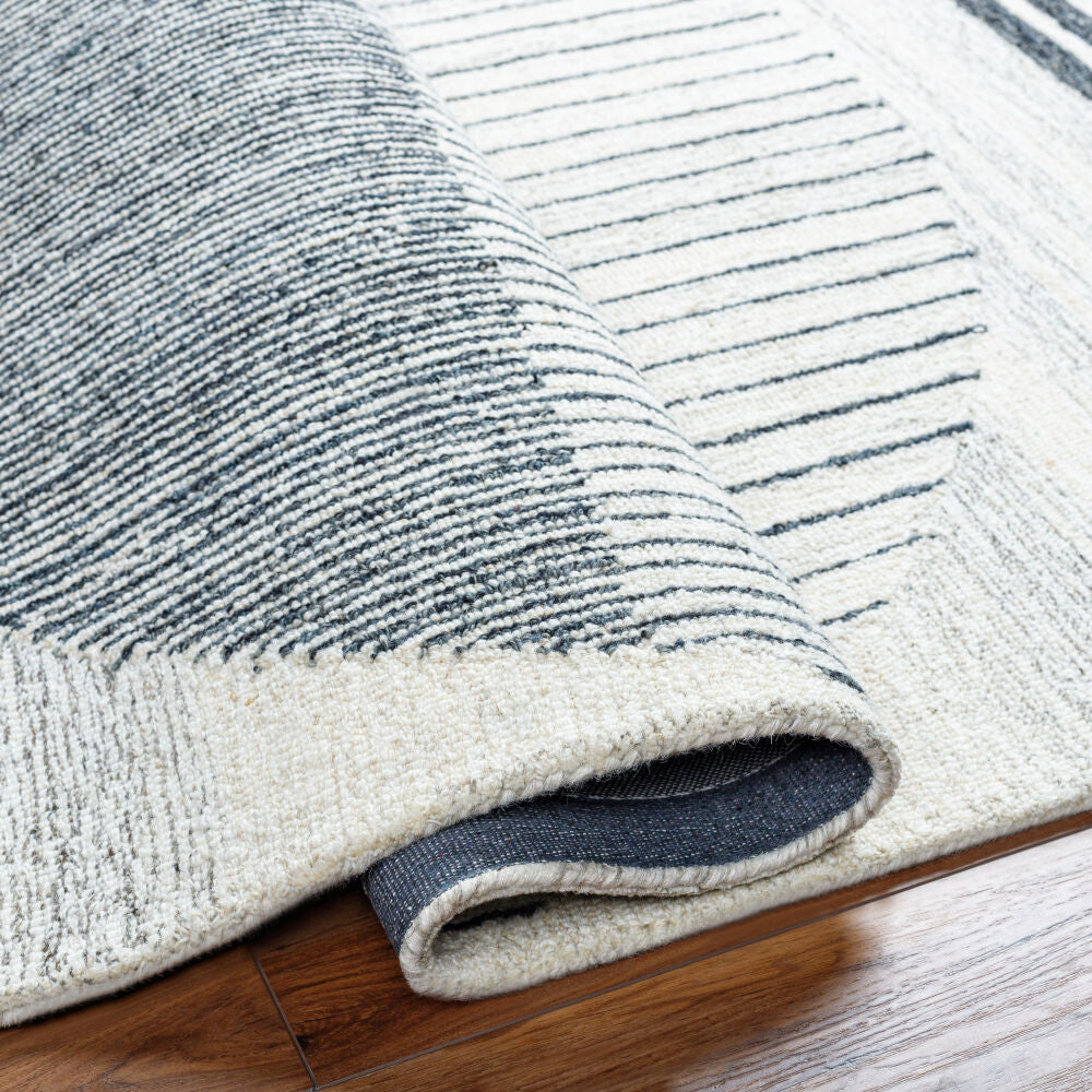 Granada Black/Light Beige Handmade Rug - fold