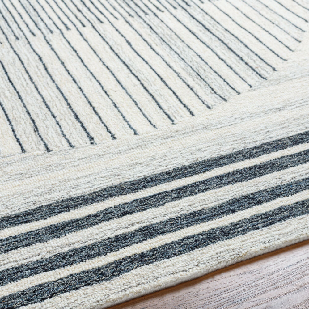 Granada Black/Light Beige Handmade Rug - texture
