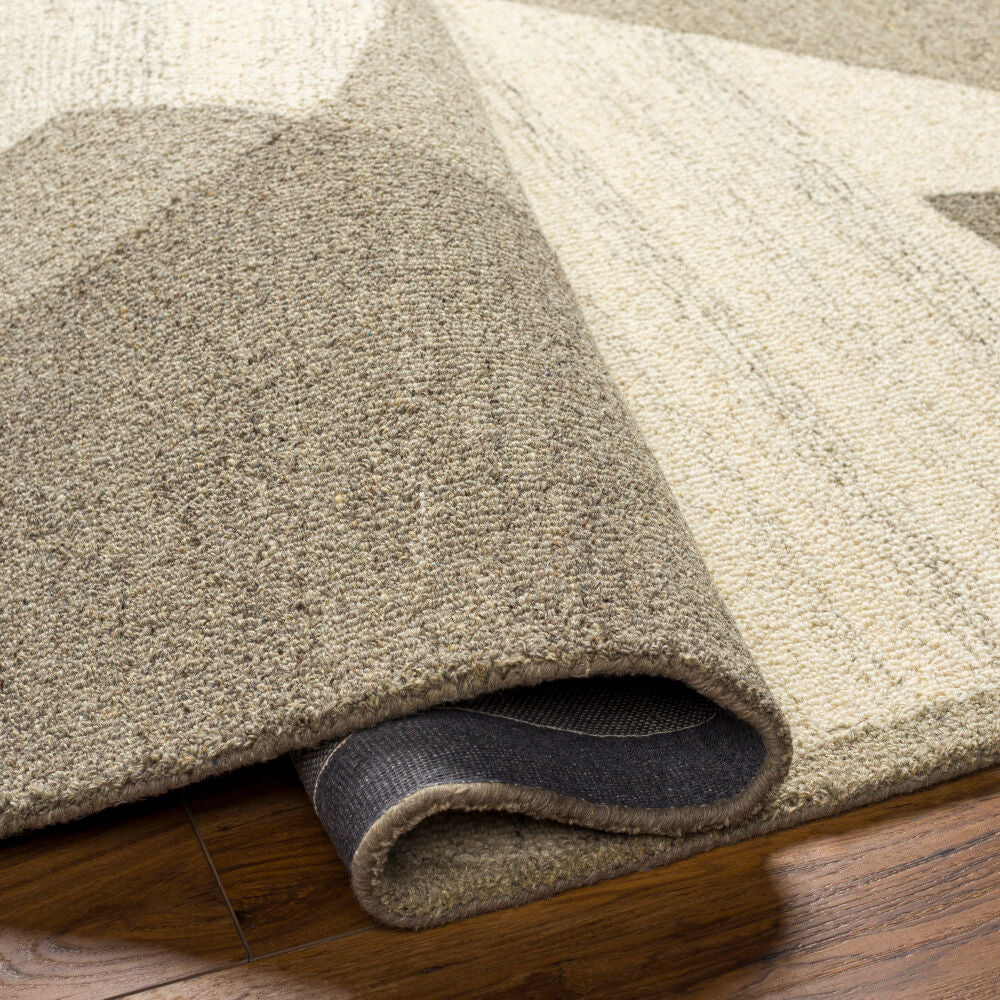 Granada Beige/Light Gray Handmade Rug - fold