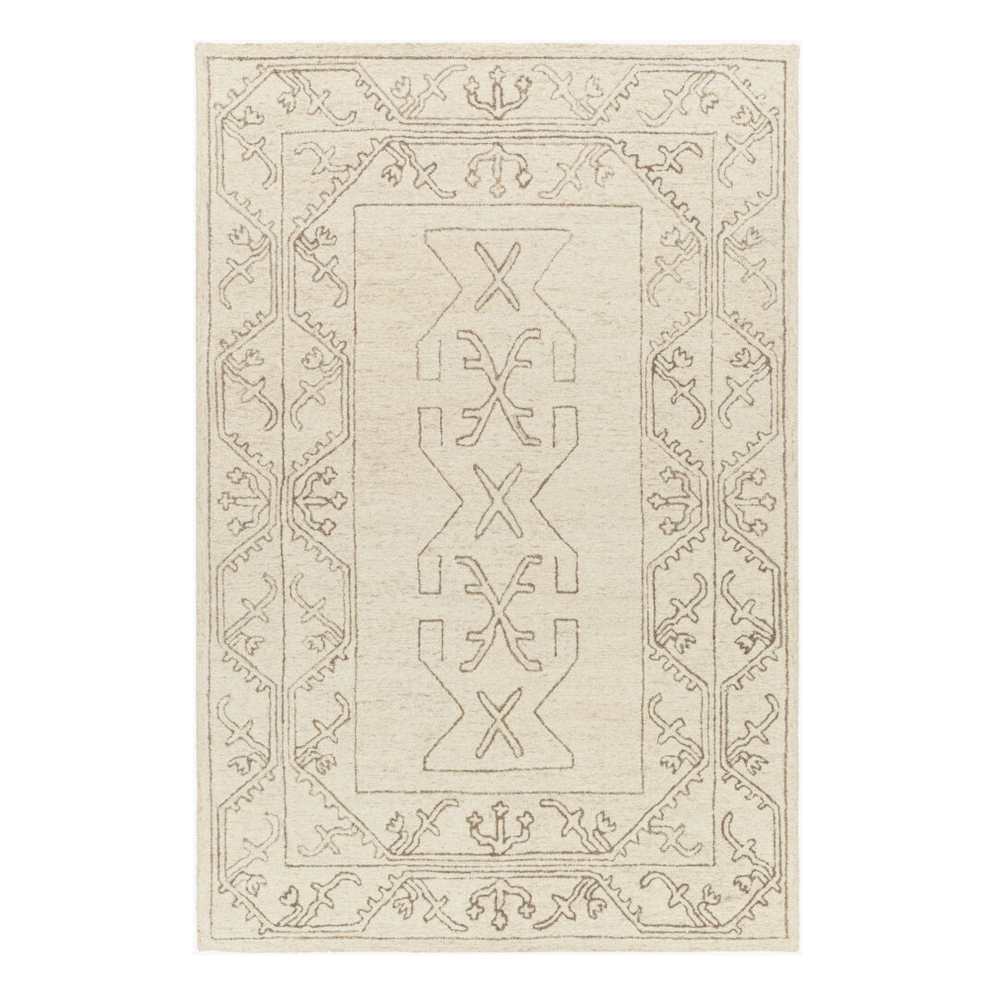 Granada Brown/Ivory Handmade Rug - 2' x 3'