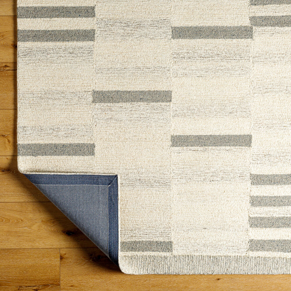 Granada Cream/Medium Gray Handmade Rug - fold