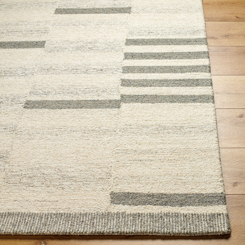 Granada Cream/Medium Gray Handmade Rug - front