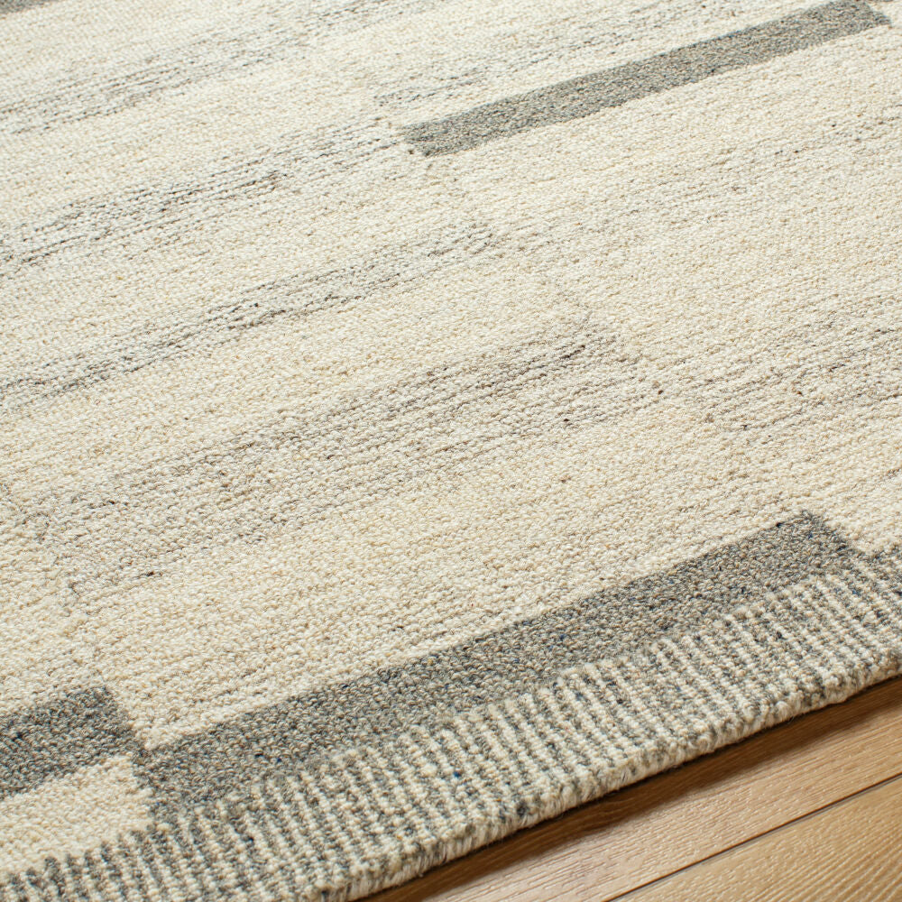 Granada Cream/Medium Gray Handmade Rug - texture