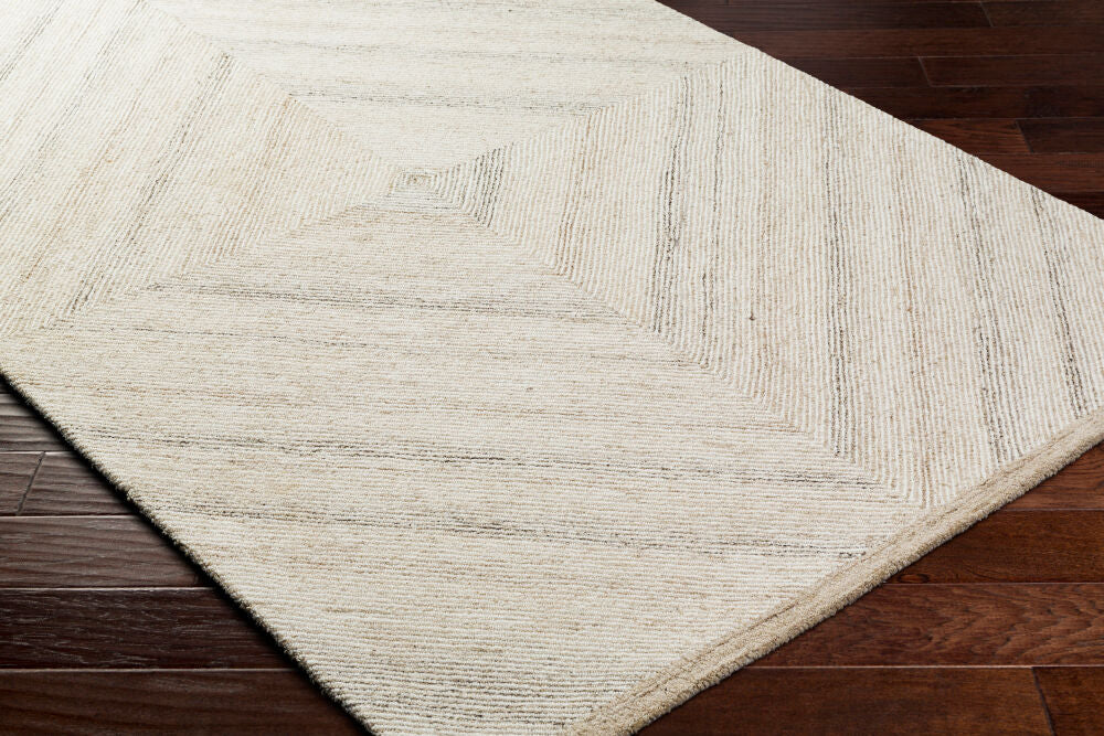 Granada Ivory/Medium Brown Handmade Rug GND-2366 - corner