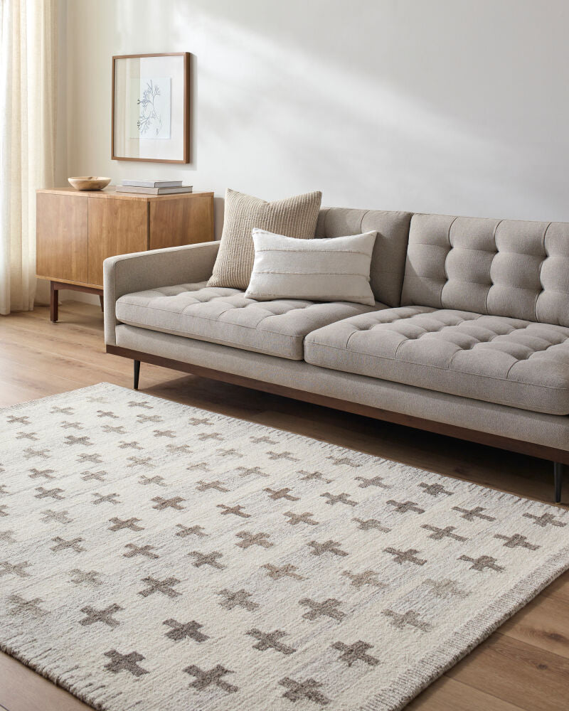Granada Ivory/Medium Brown Handmade Rug GND-2368 - roomscene