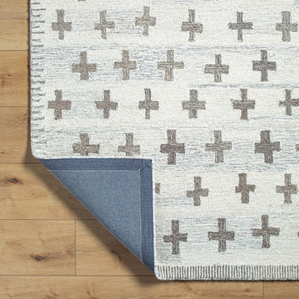 Granada Ivory/Medium Brown Handmade Rug GND-2368 - fold