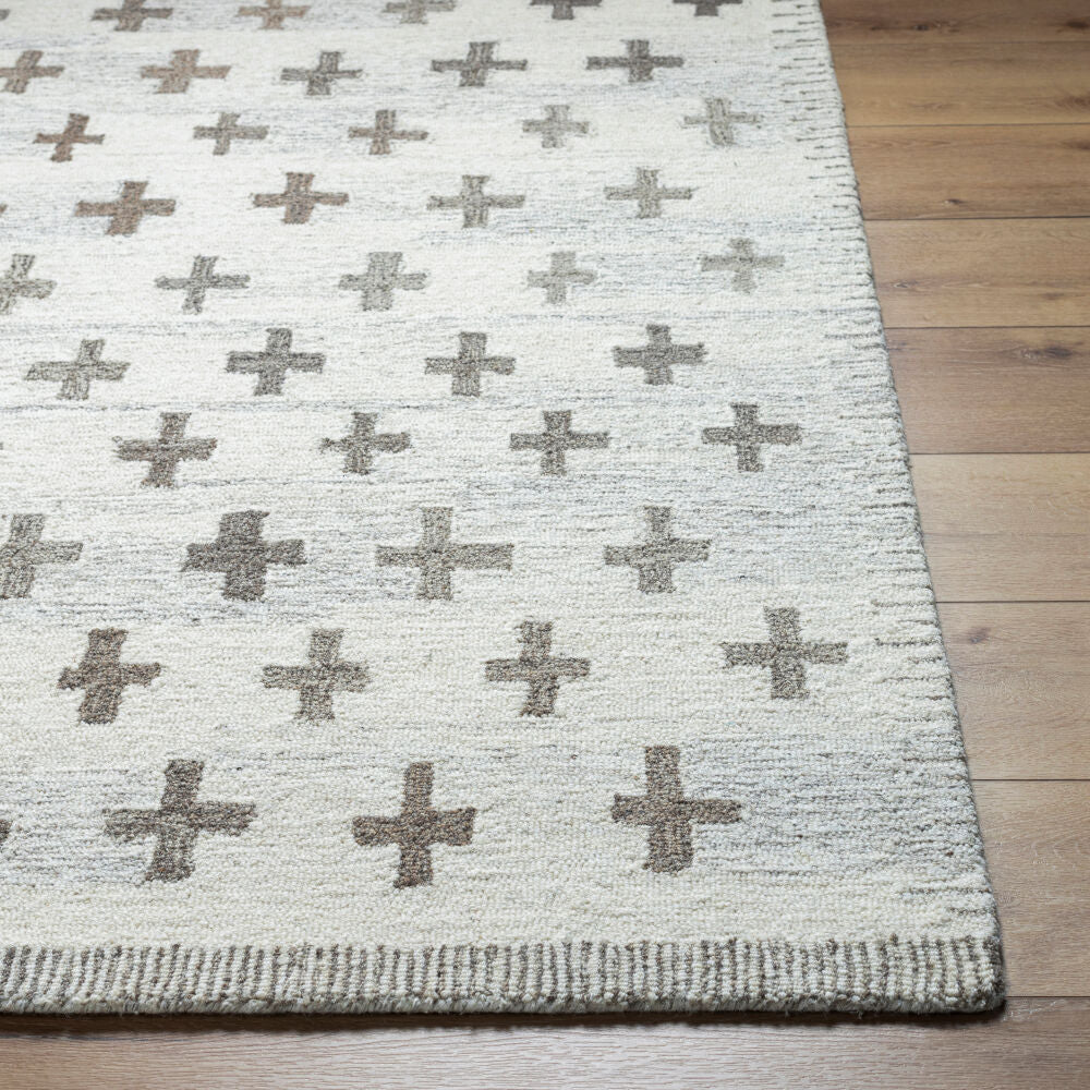 Granada Ivory/Medium Brown Handmade Rug GND-2368 - front