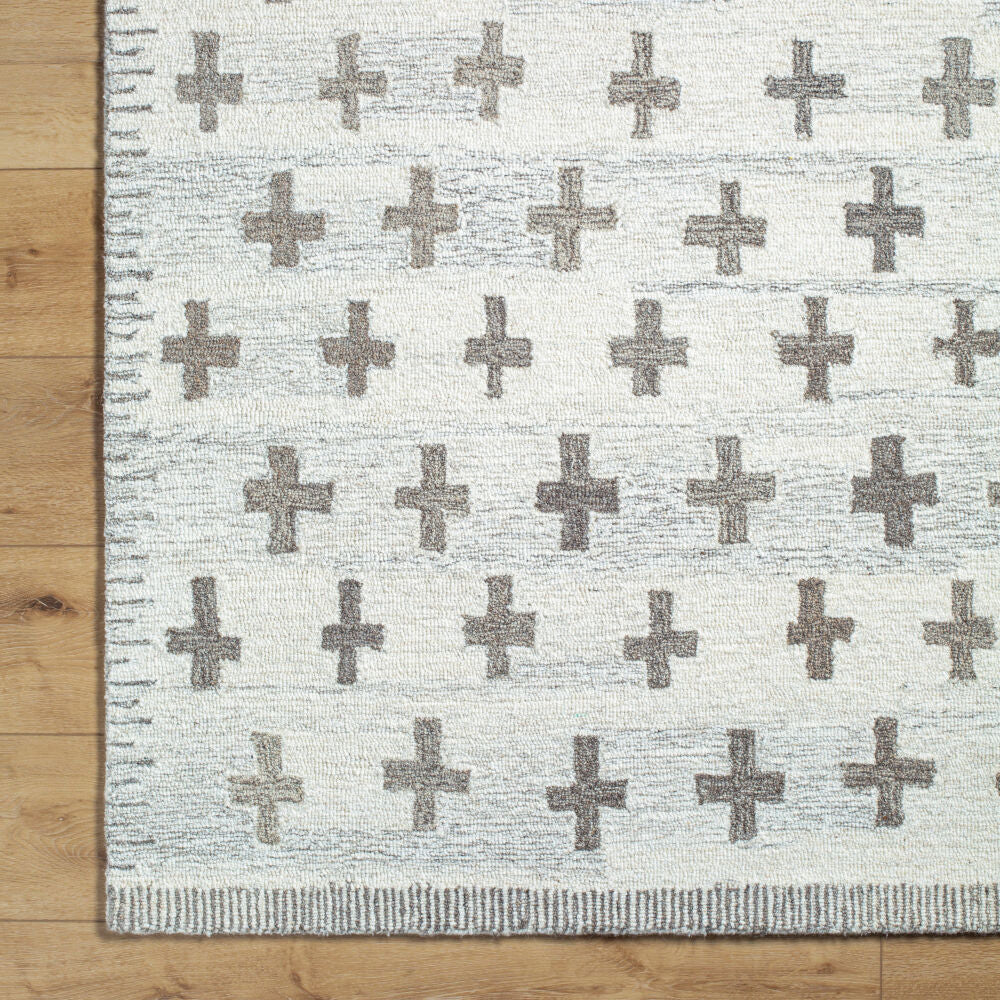 Granada Ivory/Medium Brown Handmade Rug GND-2368 - overhead