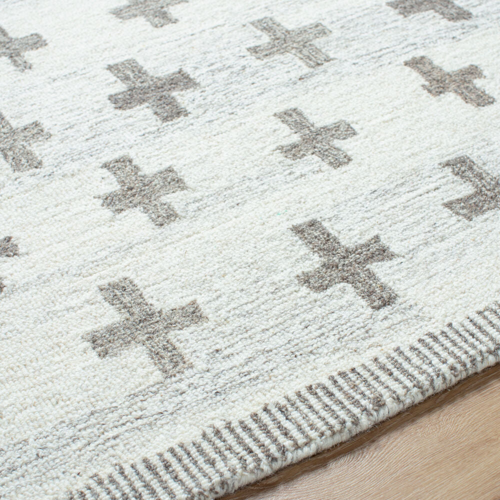 Granada Ivory/Medium Brown Handmade Rug GND-2368 - texture