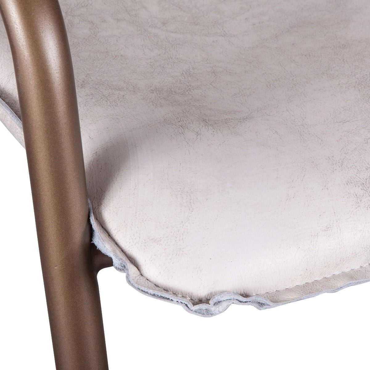 Industrial Loft Metal and Vintage White Leather Counter Stool