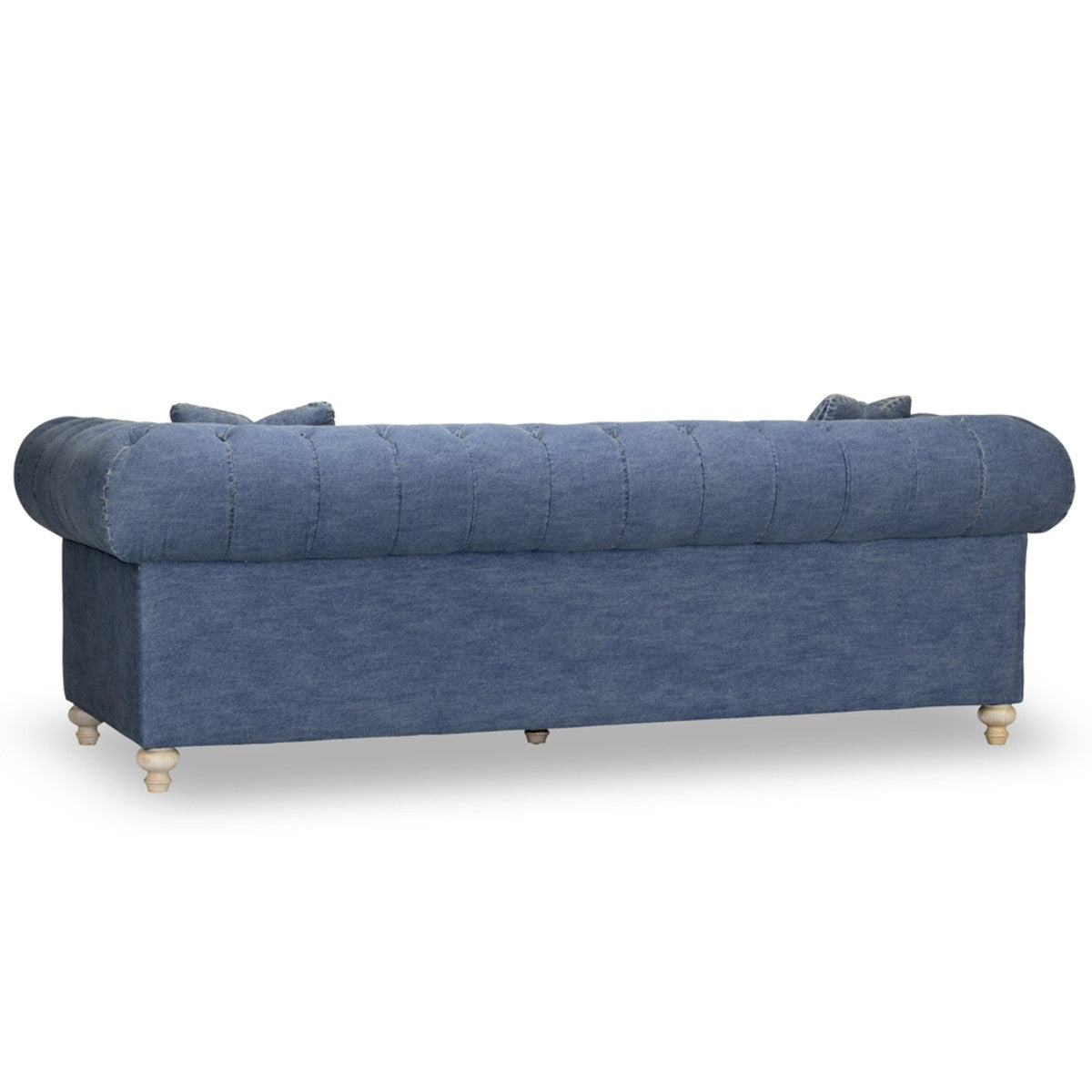 Warner Blue Denim Chesterfield Sofa 96"